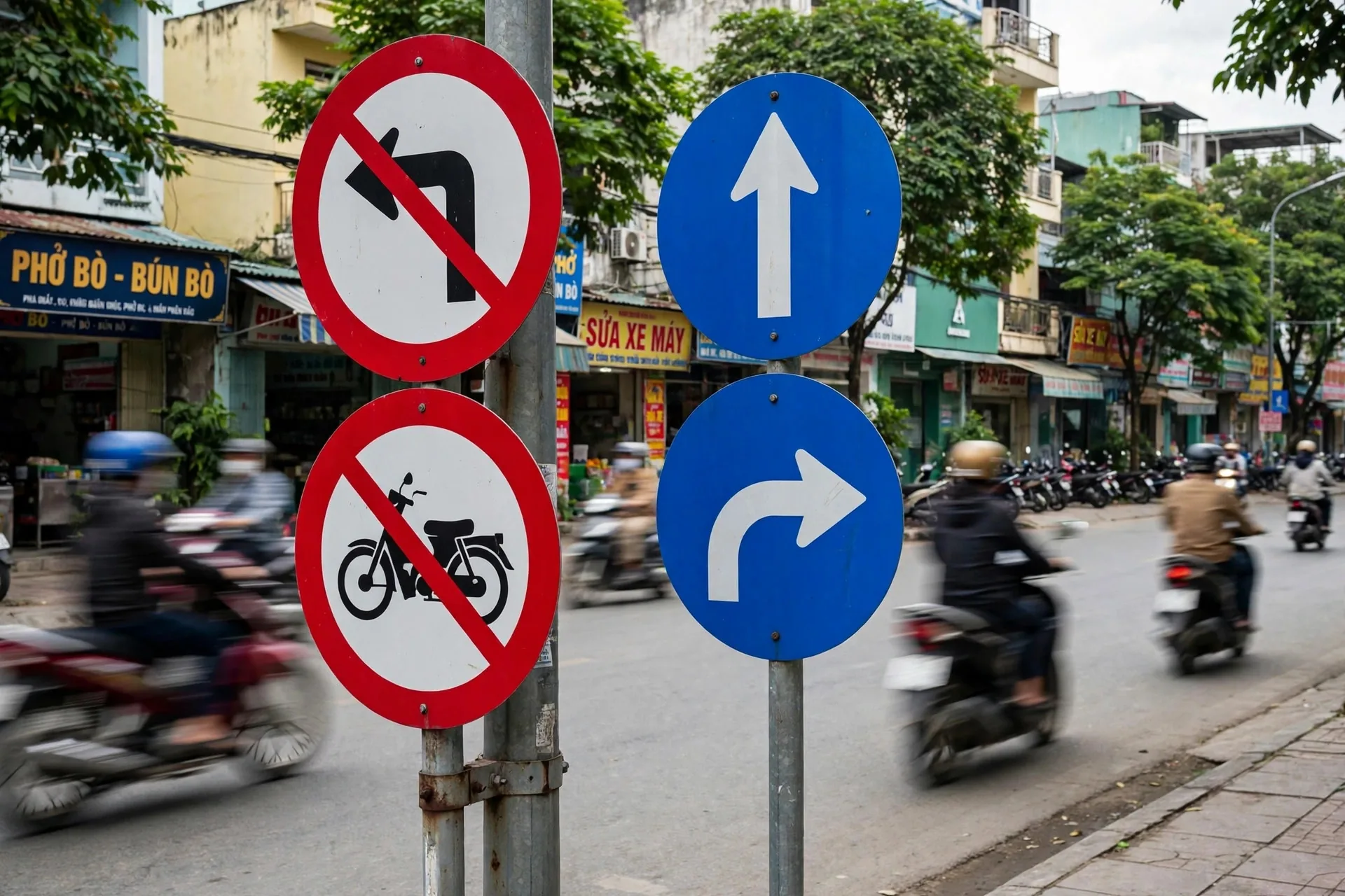 Biển báo giao thông trên đường phố Việt Nam